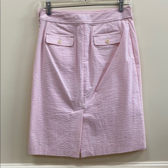J Crew 0 pink and white seersucker skirt - Picture 3 of 6